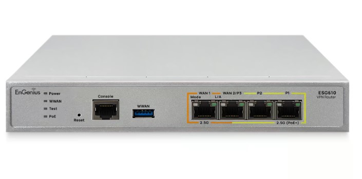 Cloud-Managed Dual-WAN Router EnGenius ESG610 2.5GbE Cloud-Managed Dual-WAN Router EnGenius ESG610 2.5GbE