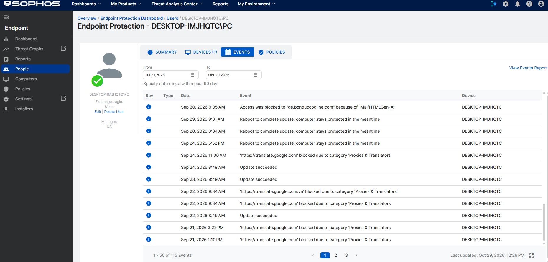 Phần mềm bảo vệ máy trạm Sophos Endpoint-100U